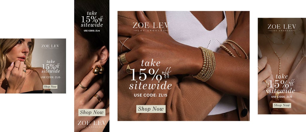 Several custom ads created for Zoe Lev. 
